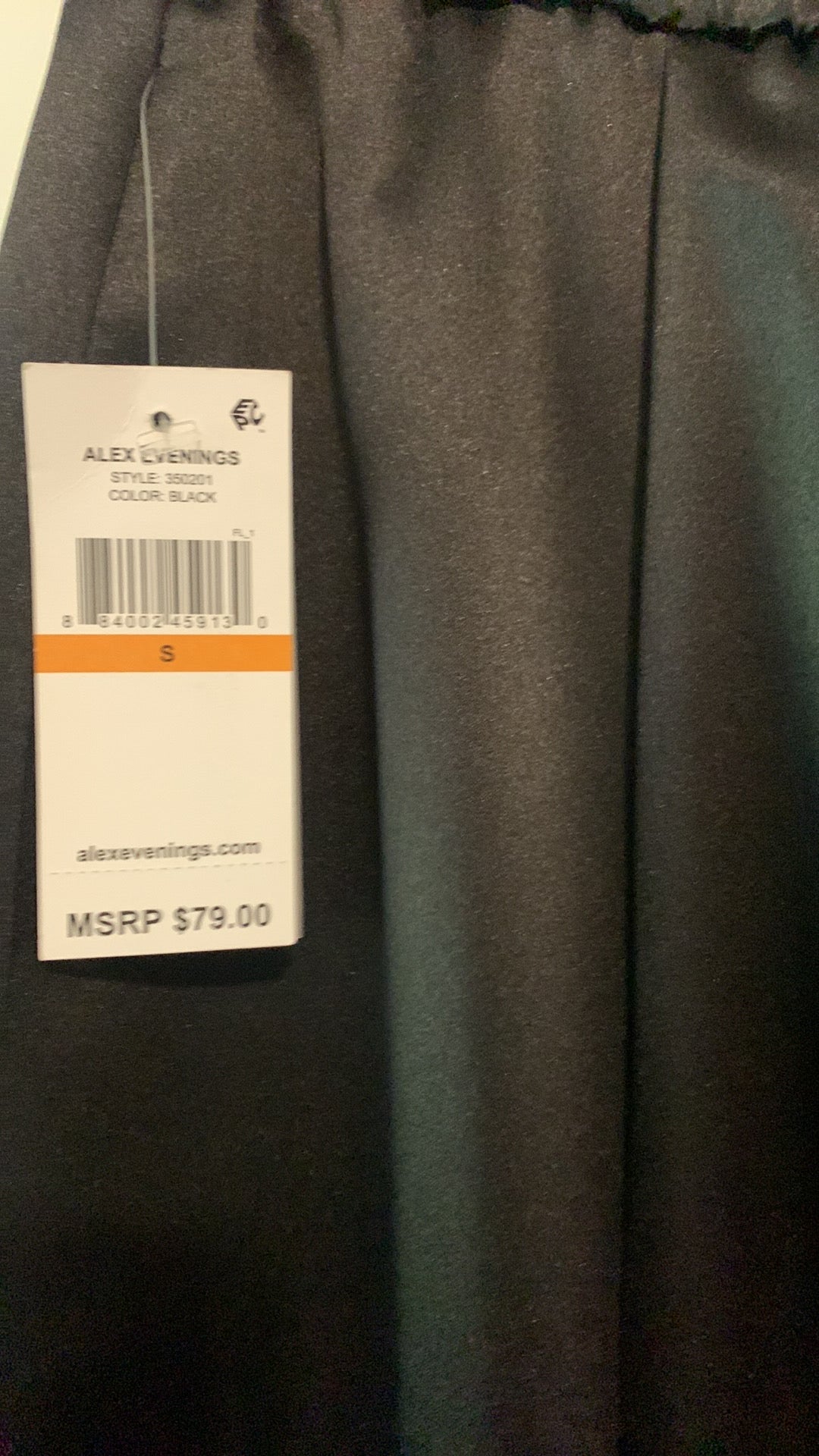 Alex Evenings Black Long Dinner Skirt Size S
