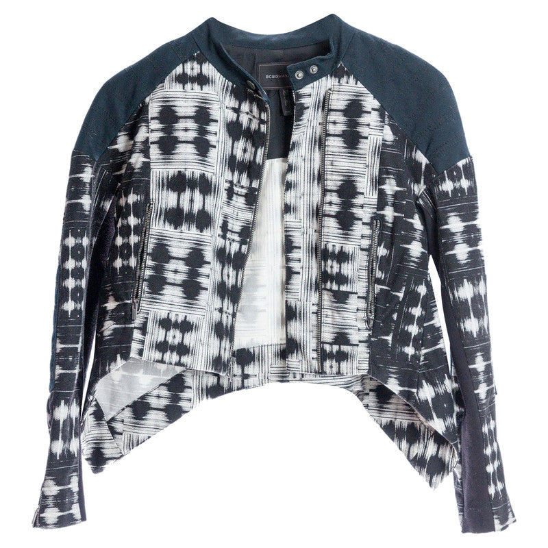 BCBG Women's Crop jacket Black & White Size S