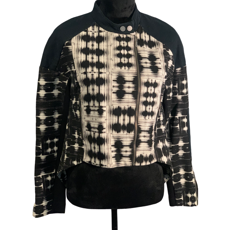 BCBG Women's Crop jacket Black & White Size S