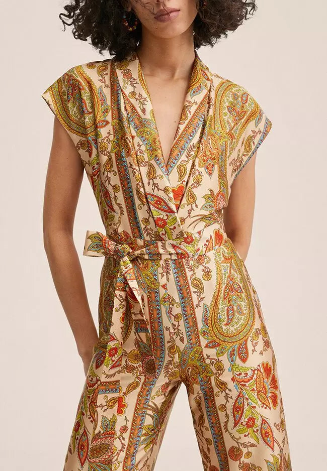 Mango Paisley Jumpsuit Size XS