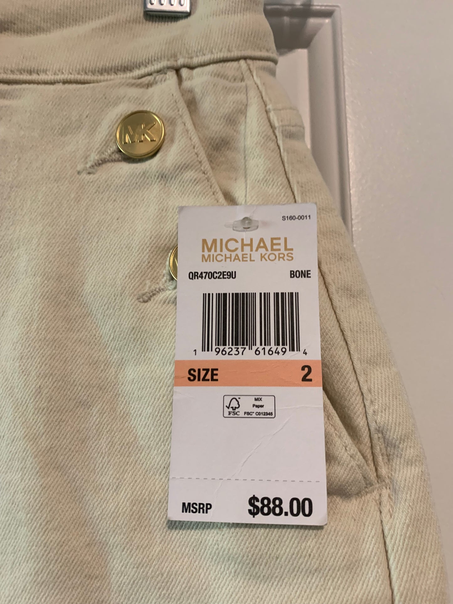 Michael Kors Ivory Denim Mini Skirt Size 2