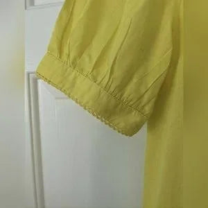 French Connection Yellow Embroidered Dress Size S