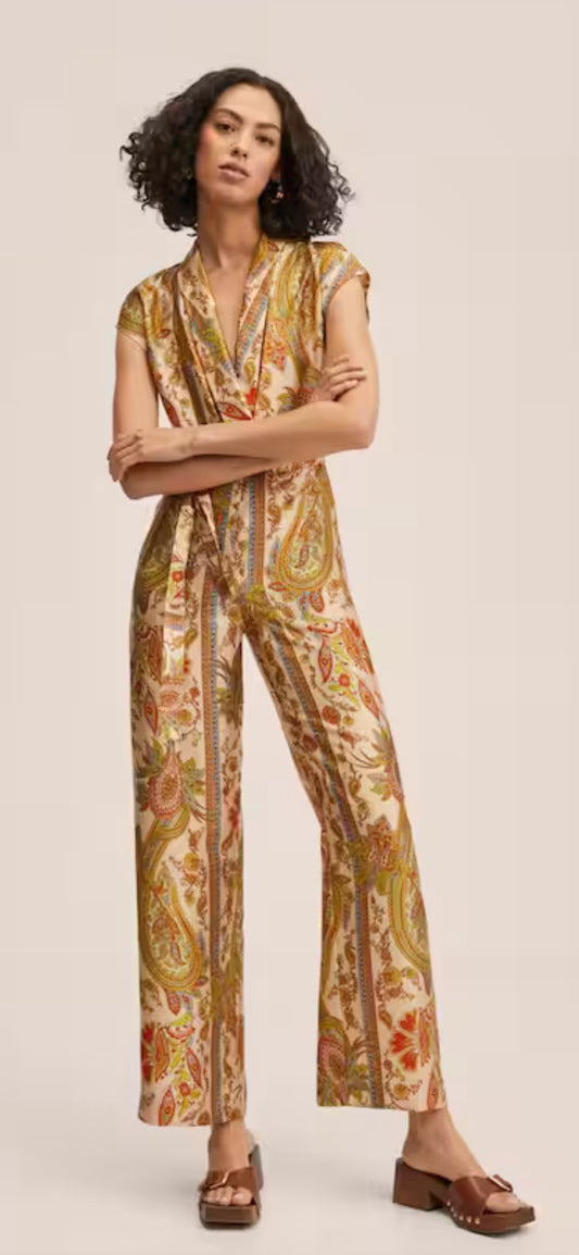 Mango Paisley Jumpsuit Size XS