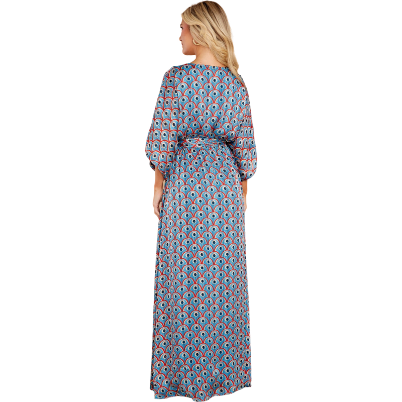 Aakaa Peacock Maxi Dress Size S